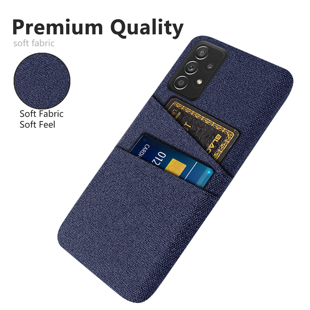 For Samsung Galaxy A52 5G/A52 4G/A52s 5G Mobile Phone Cover Dual Card Slots Cell Phone Case Cloth + PC Phone Back Shell