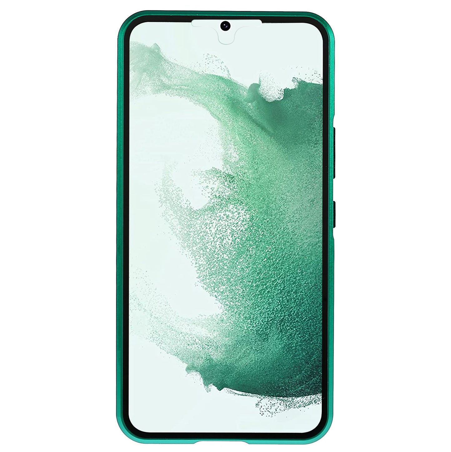 For Samsung Galaxy S22 5G 360 Degree Full Protection Phone Case Metal Bumper + Double-sided Tempered Glass Anti-fall Shell with Magnetic Closure