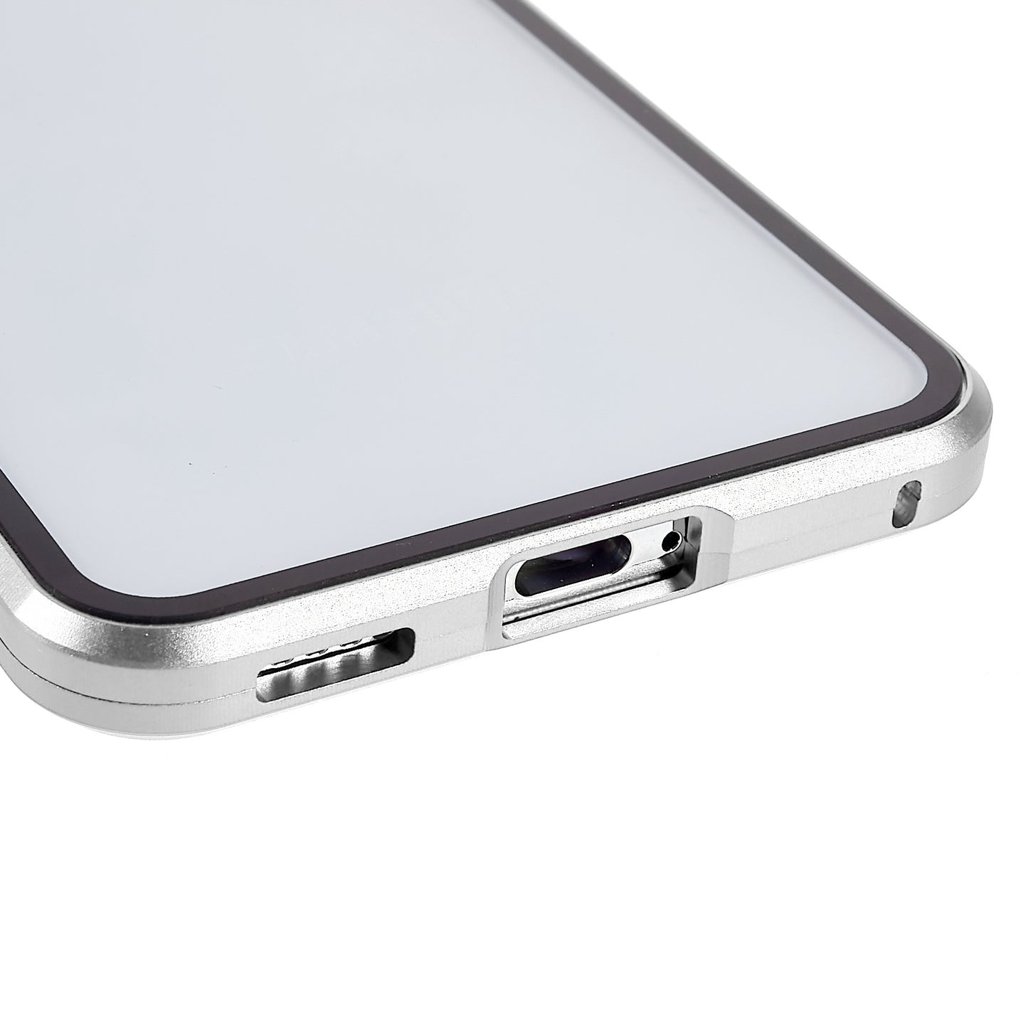 For Samsung Galaxy S22 5G 360 Degree Full Protection Phone Case Metal Bumper + Double-sided Tempered Glass Anti-fall Shell with Magnetic Closure