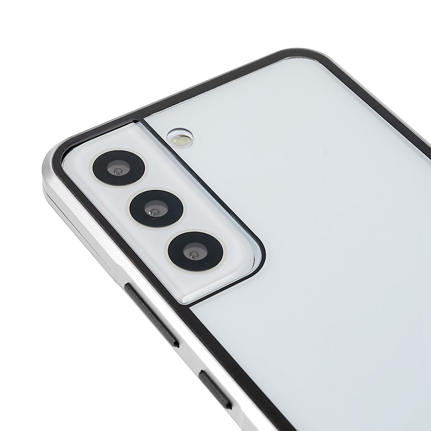 For Samsung Galaxy S22 5G 360 Degree Full Protection Phone Case Metal Bumper + Double-sided Tempered Glass Anti-fall Shell with Magnetic Closure