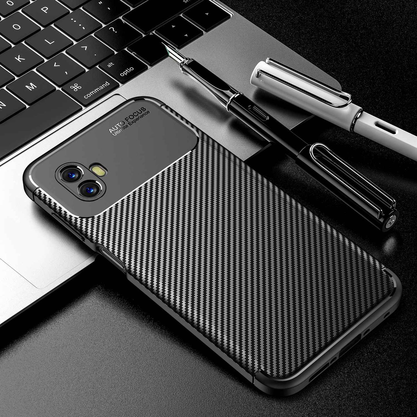 For Samsung Galaxy Xcover 6 Pro 5G Carbon Fiber Texture Scratch-resistant Soft TPU Phone Case Anti-fall Back Shell