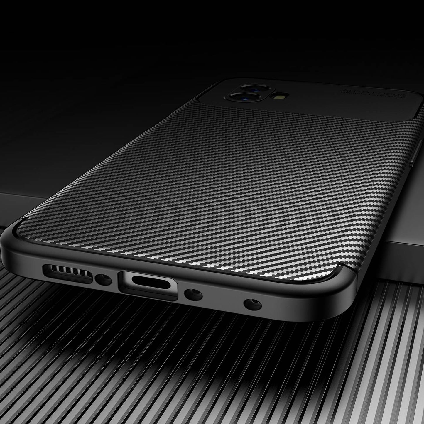 For Samsung Galaxy Xcover 6 Pro 5G Carbon Fiber Texture Scratch-resistant Soft TPU Phone Case Anti-fall Back Shell