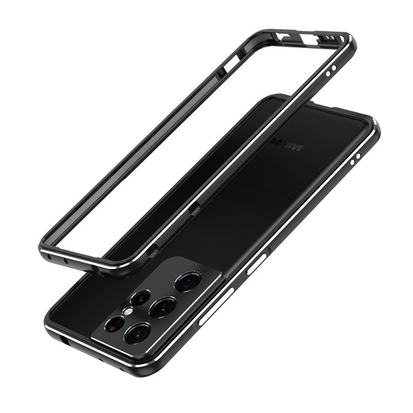 For Samsung Galaxy S23 Ultra Metal Frame Phone Bumper Case with Camera Lens Cover