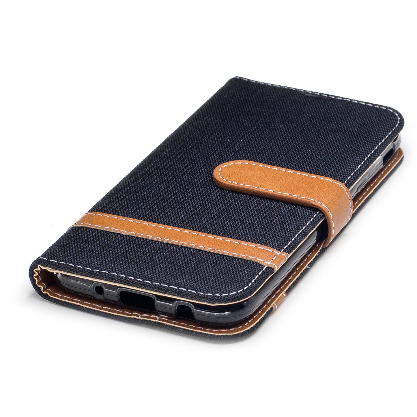 Two-tone Jean Cloth PU Leather Wallet Stand Case for Samsung Galaxy J5 (2017) J530 EU Version