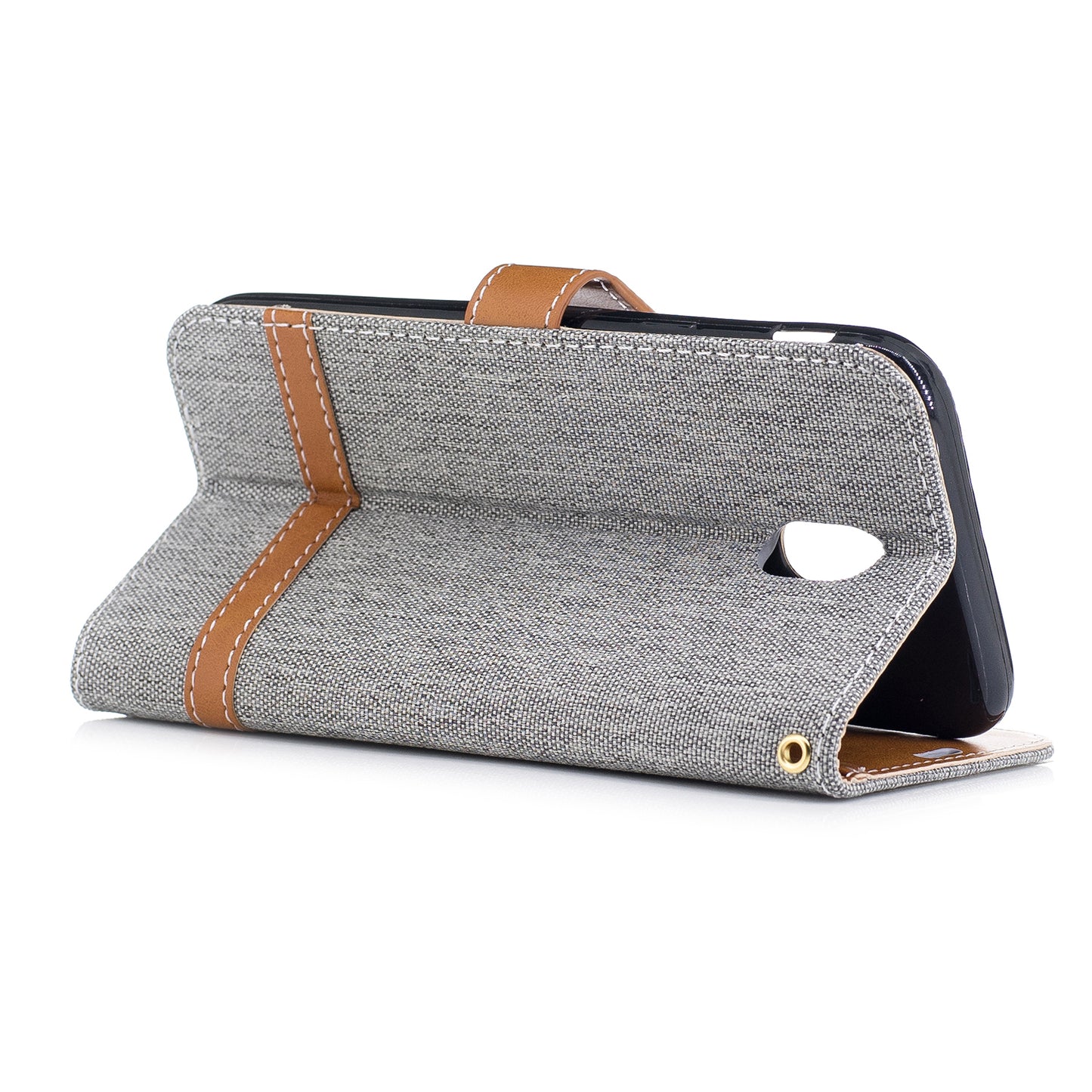 Two-tone Jean Cloth PU Leather Wallet Stand Case for Samsung Galaxy J5 (2017) J530 EU Version
