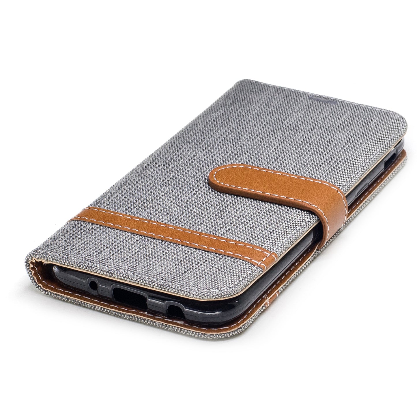 Two-tone Jean Cloth PU Leather Wallet Stand Case for Samsung Galaxy J5 (2017) J530 EU Version