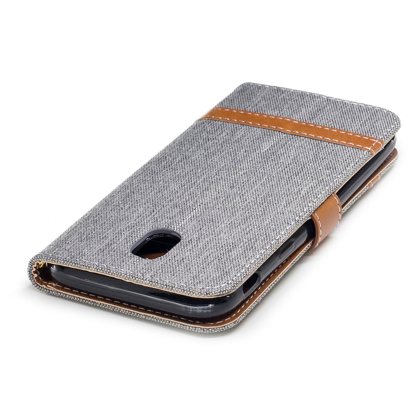 Two-tone Jean Cloth PU Leather Wallet Stand Case for Samsung Galaxy J5 (2017) J530 EU Version