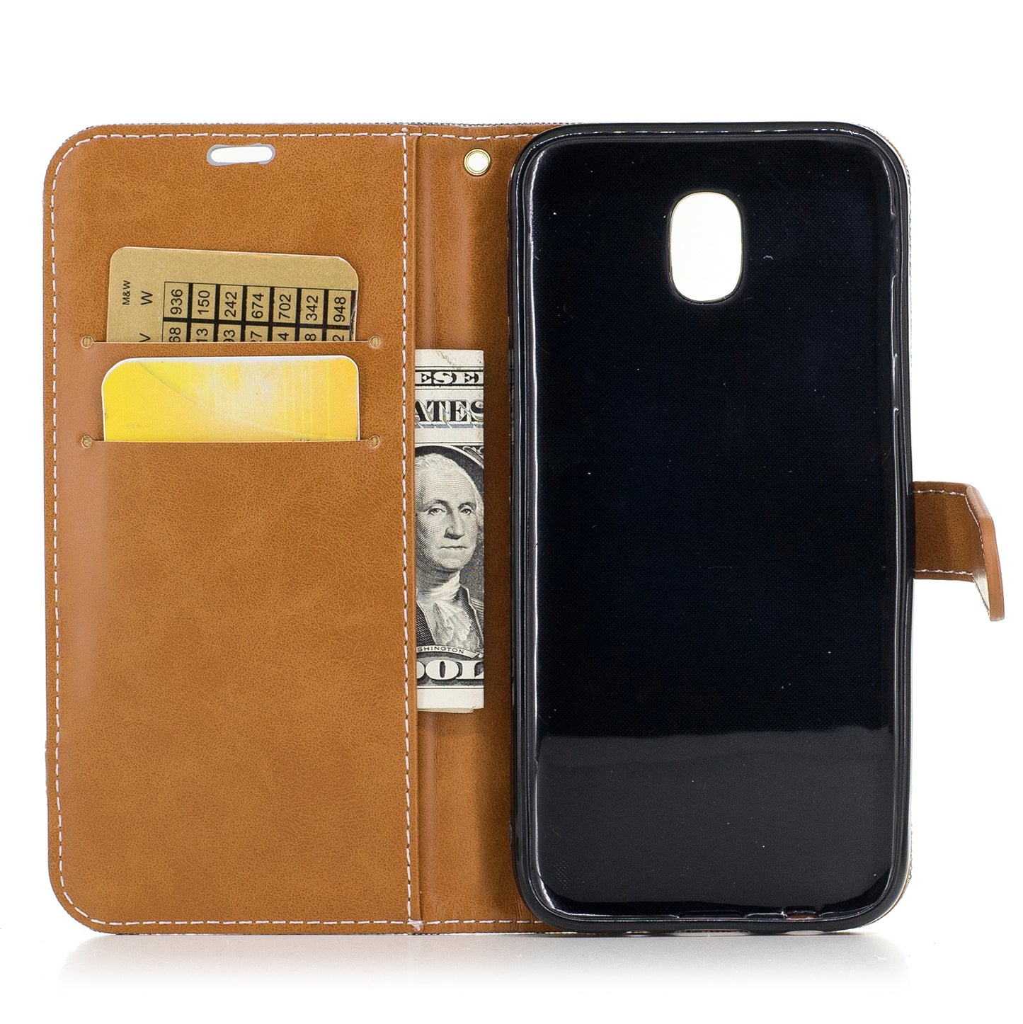 Two-tone Jean Cloth PU Leather Wallet Stand Case for Samsung Galaxy J5 (2017) J530 EU Version