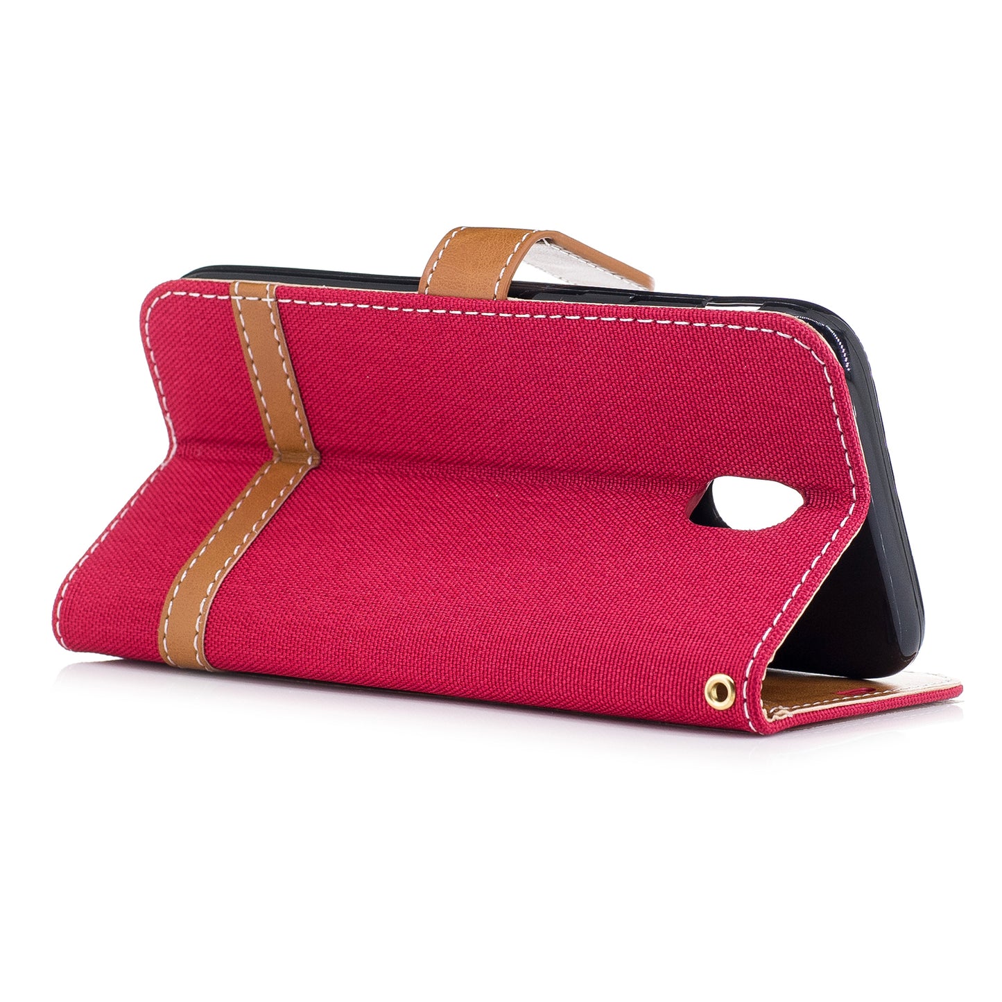 Two-tone Jean Cloth PU Leather Wallet Stand Case for Samsung Galaxy J5 (2017) J530 EU Version