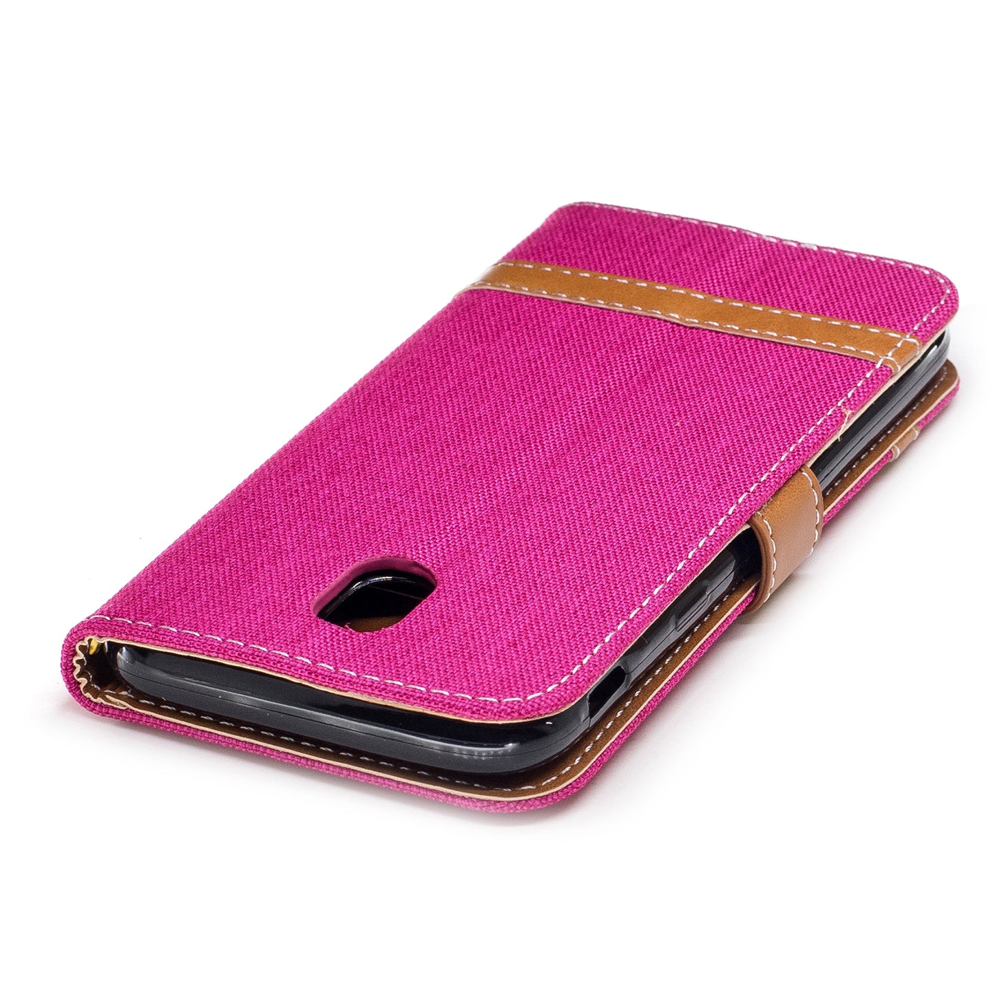 Two-tone Jean Cloth PU Leather Wallet Stand Case for Samsung Galaxy J5 (2017) J530 EU Version