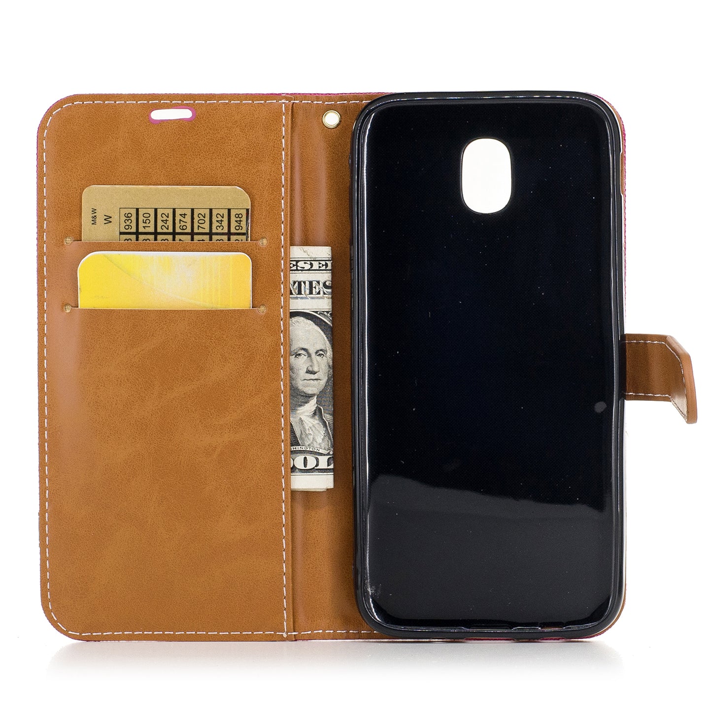 Two-tone Jean Cloth PU Leather Wallet Stand Case for Samsung Galaxy J5 (2017) J530 EU Version