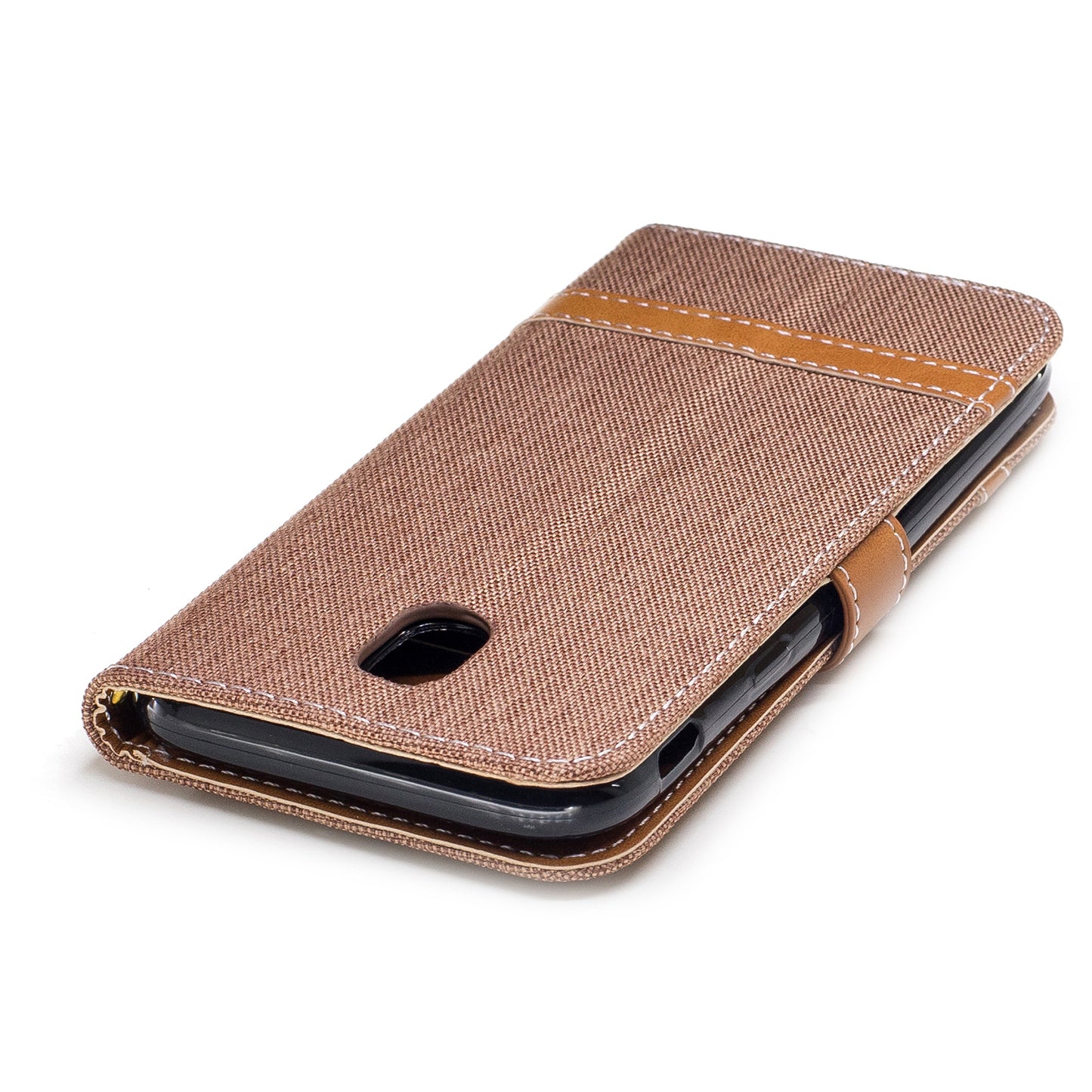 Two-tone Jean Cloth PU Leather Wallet Stand Case for Samsung Galaxy J5 (2017) J530 EU Version