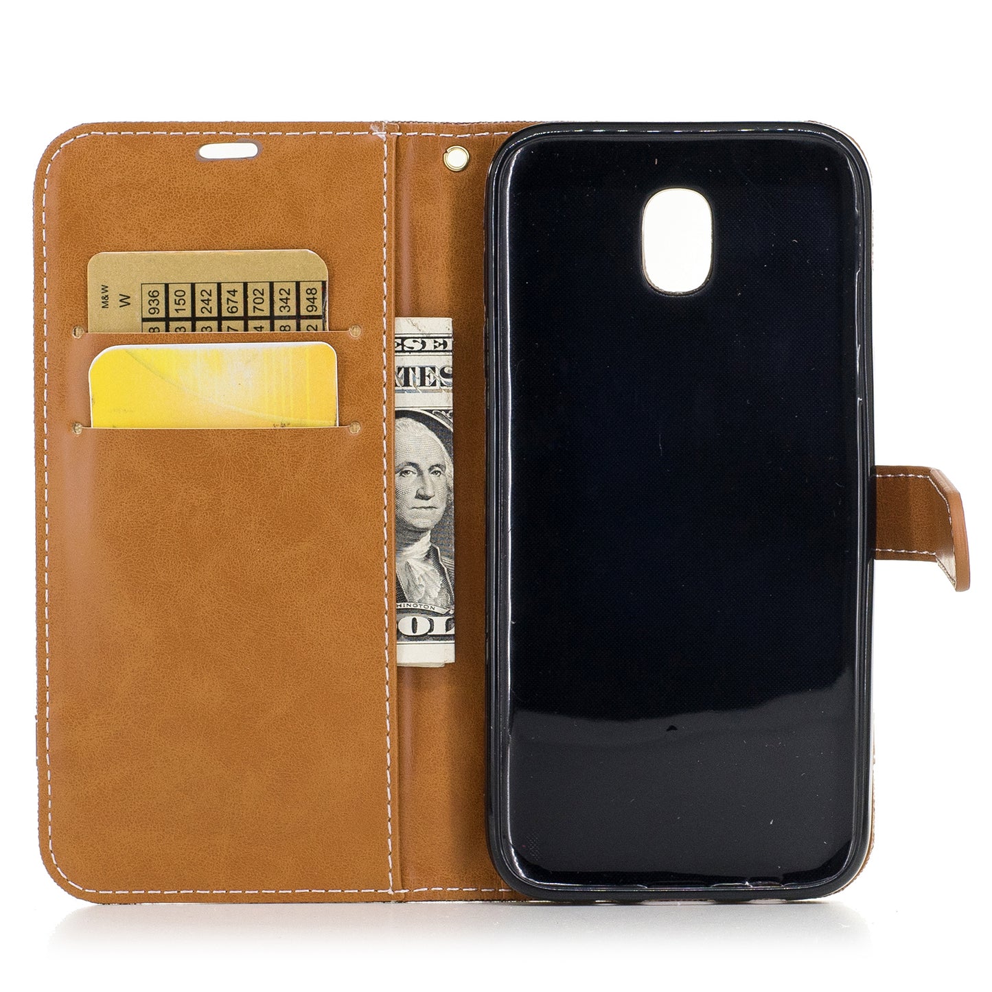 Two-tone Jean Cloth PU Leather Wallet Stand Case for Samsung Galaxy J5 (2017) J530 EU Version