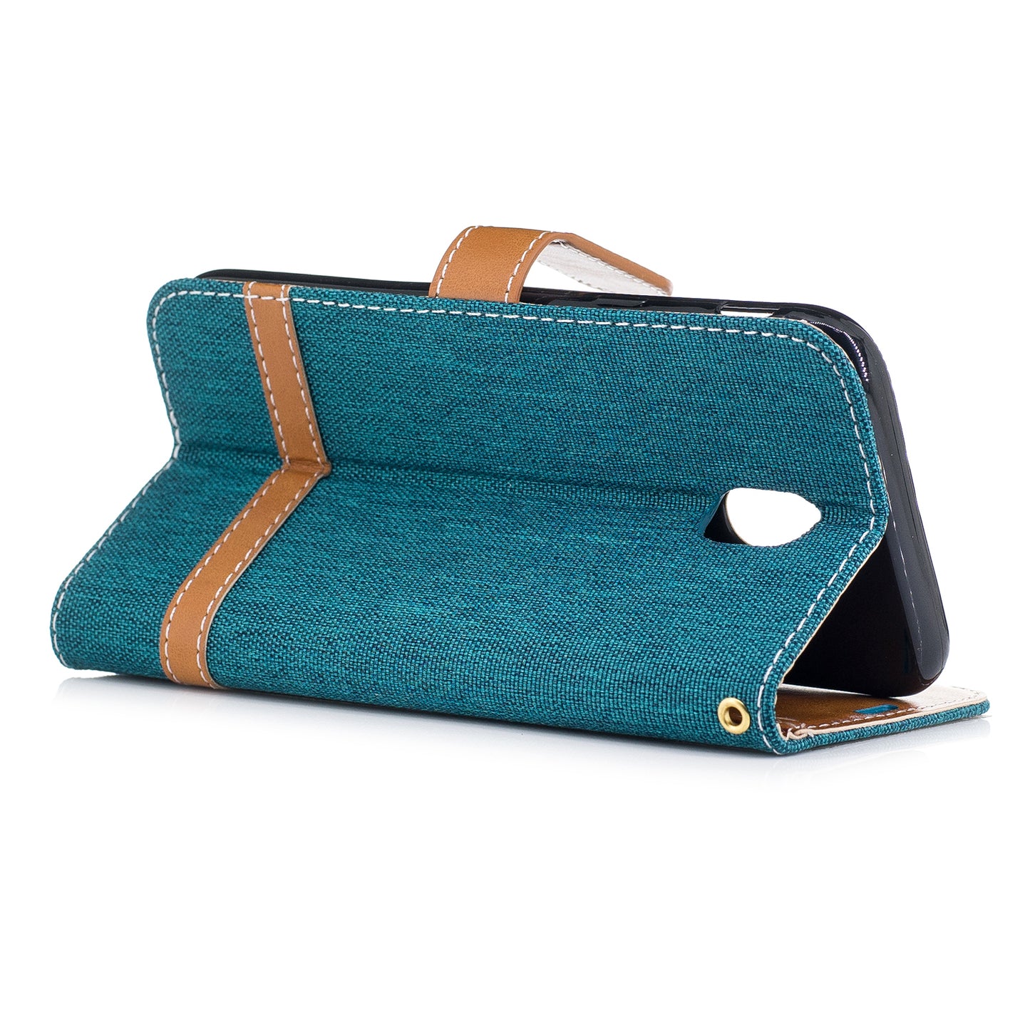 Two-tone Jean Cloth PU Leather Wallet Stand Case for Samsung Galaxy J5 (2017) J530 EU Version