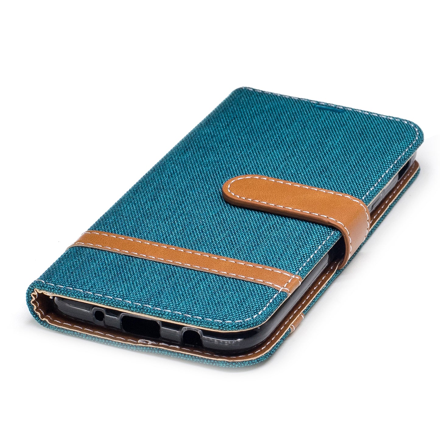 Two-tone Jean Cloth PU Leather Wallet Stand Case for Samsung Galaxy J5 (2017) J530 EU Version