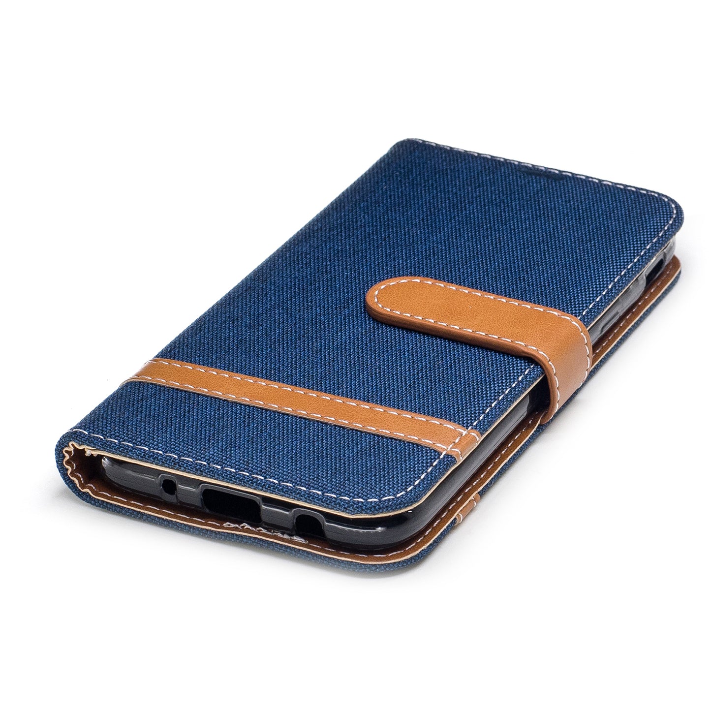 Two-tone Jean Cloth PU Leather Wallet Stand Case for Samsung Galaxy J5 (2017) J530 EU Version