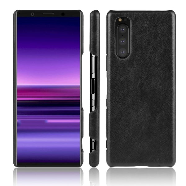 Litchi Skin Leather Coated Hard PC Case for Sony Xperia 5