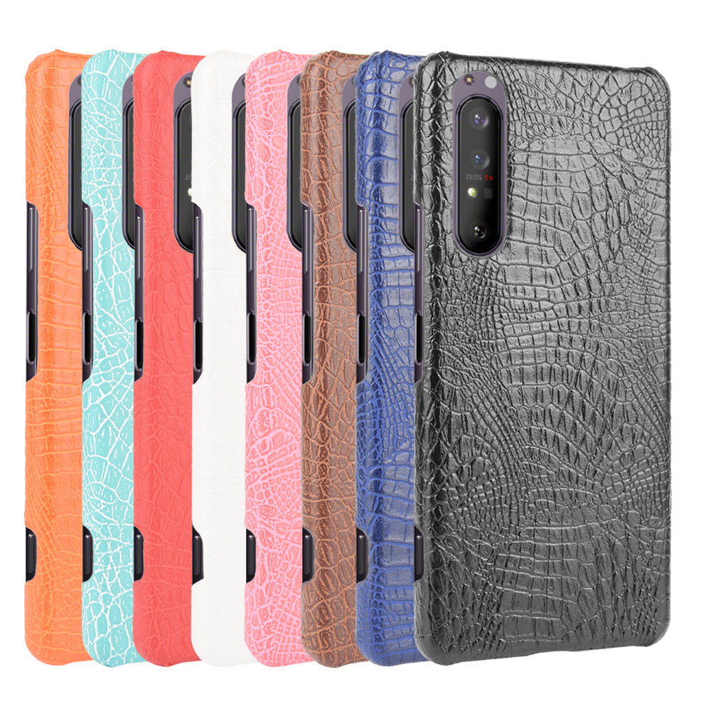 Crocodile Texture PU Leather Coated PC Phone Cover for Sony Xperia 1 II