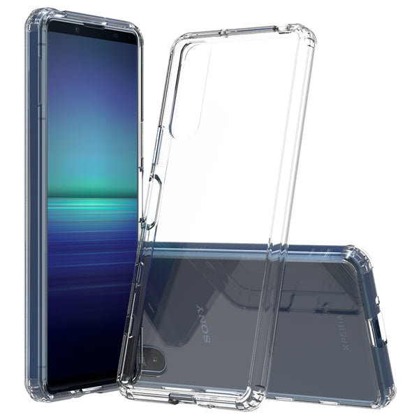 Anti-scratch Transparent Acrylic + TPU Hybrid Crystal Clear Case for Sony Xperia 5 II