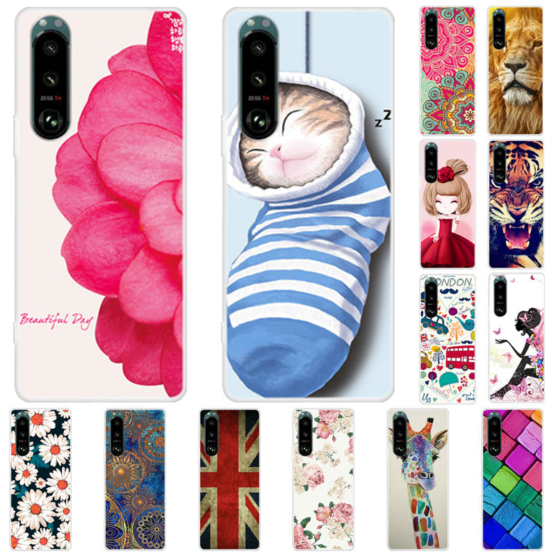 Full Protection Pattern Printing Flexible TPU Phone Cover Case for Sony Xperia 5 III 5G