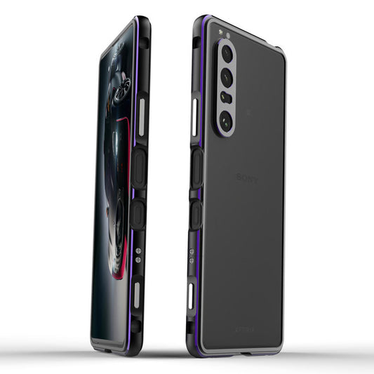 Polar Lights Style Metal Bumper Case Cover +Camera Lens Ring Protector for Sony Xperia 1 III 5G