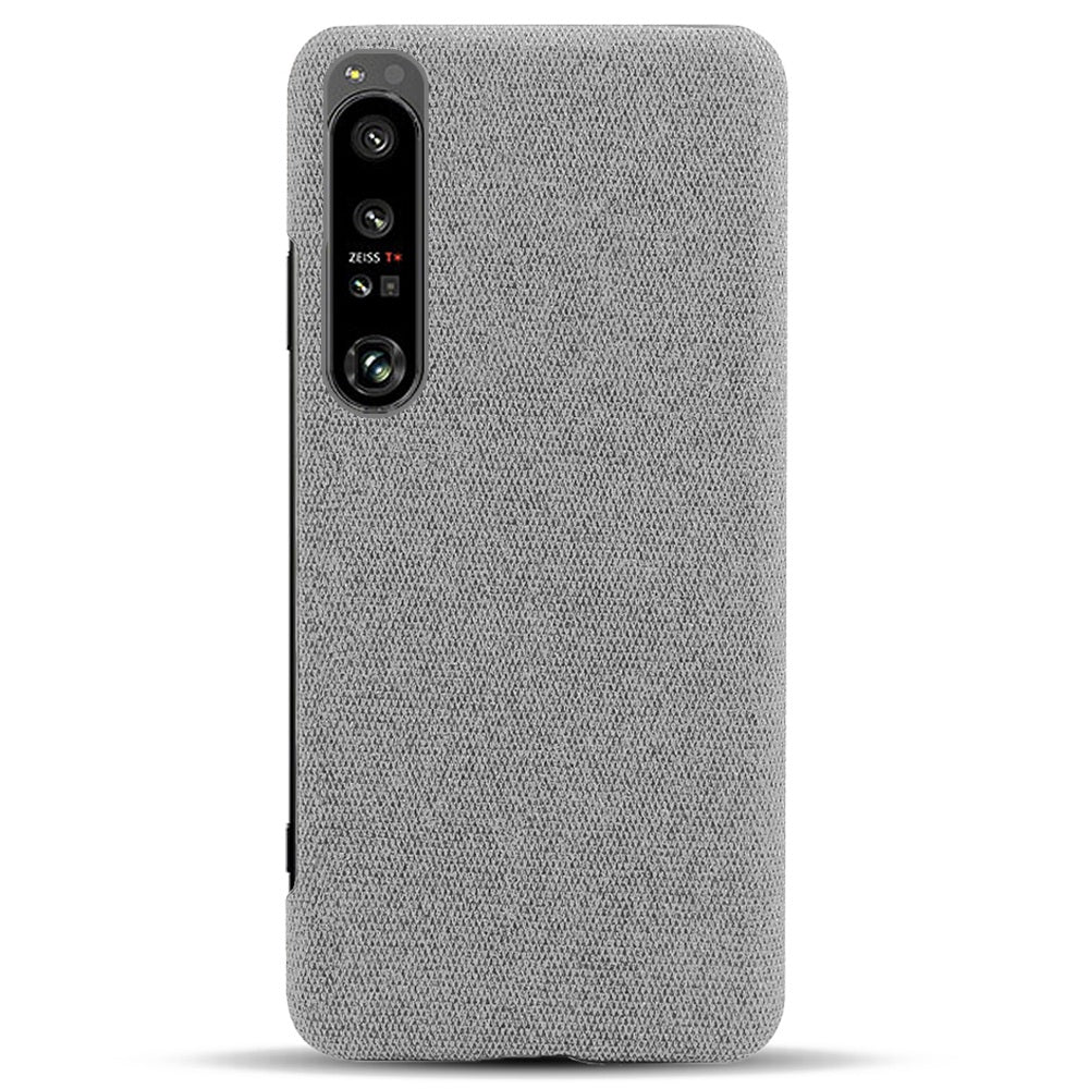 For Sony Xperia 1 IV Wear-resistant Drop-proof Mobile Phone Case Solid Color Hard PC+Cloth Phone Shell Cover