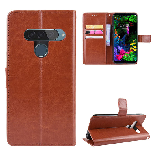Crazy Horse Leather Wallet Case for LG G8s ThinQ