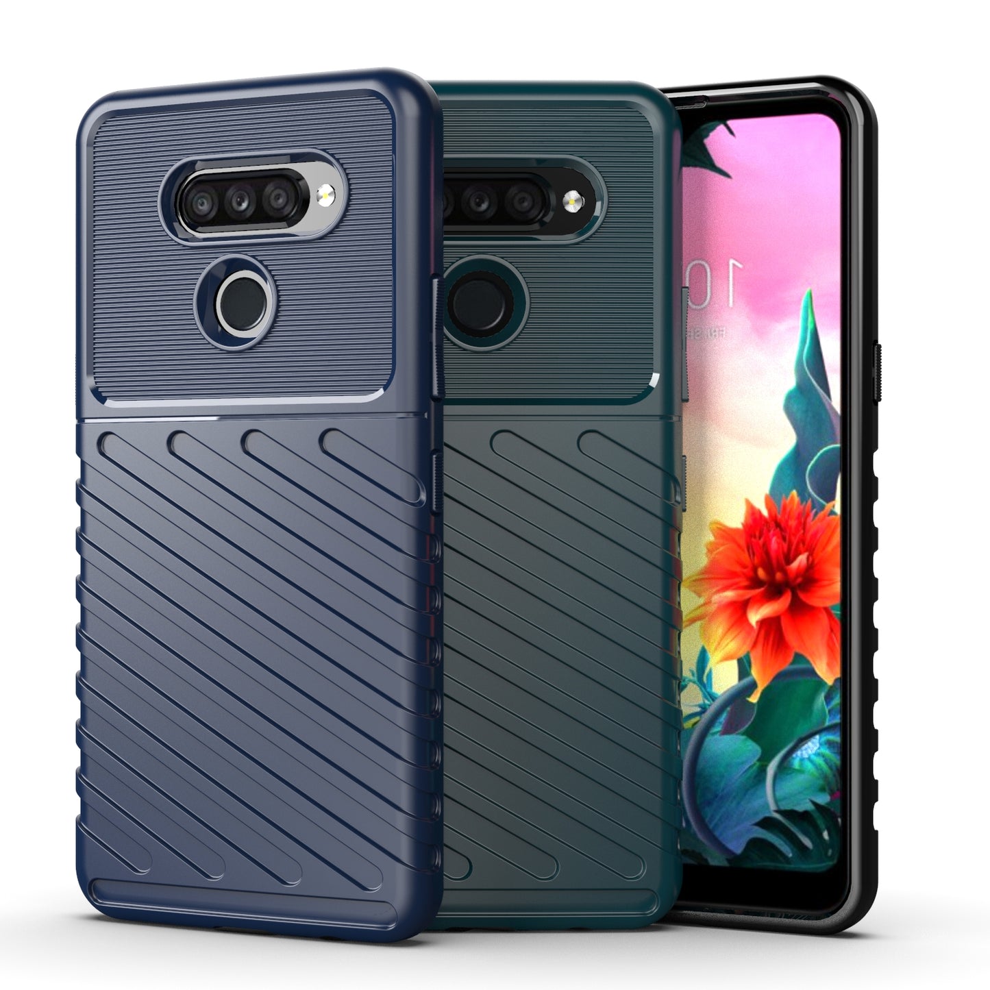 Thunder Series Twill Texture Soft TPU Back Case for LG K50S