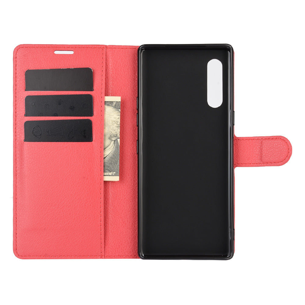 Litchi Skin Wallet Leather Stand Case for LG Velvet