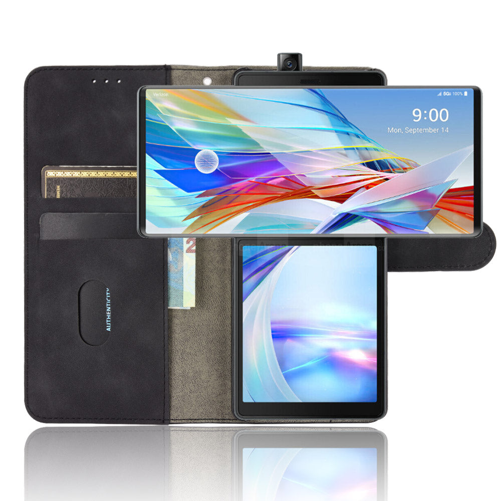 Skin-touch PU Leather Wallet Cell Phone Case for LG Wing 5G