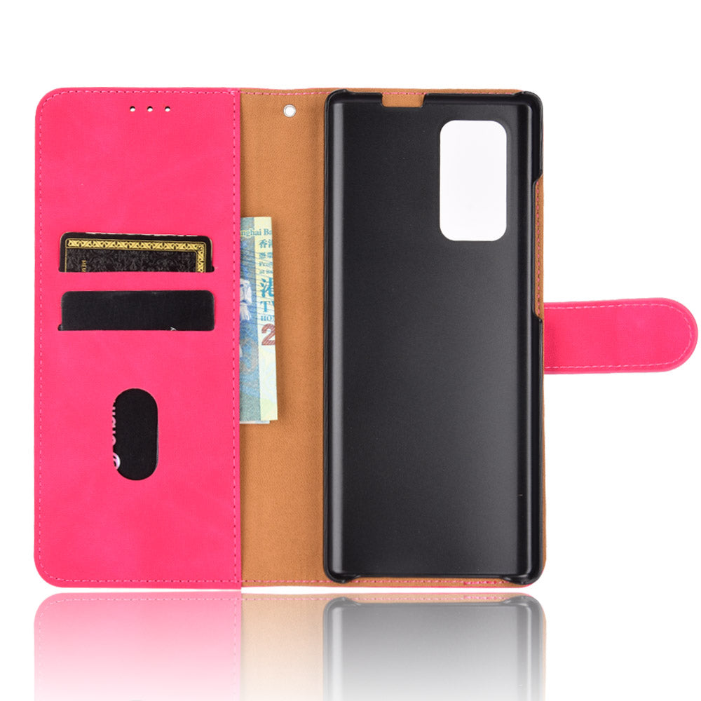 Skin-touch PU Leather Wallet Cell Phone Case for LG Wing 5G