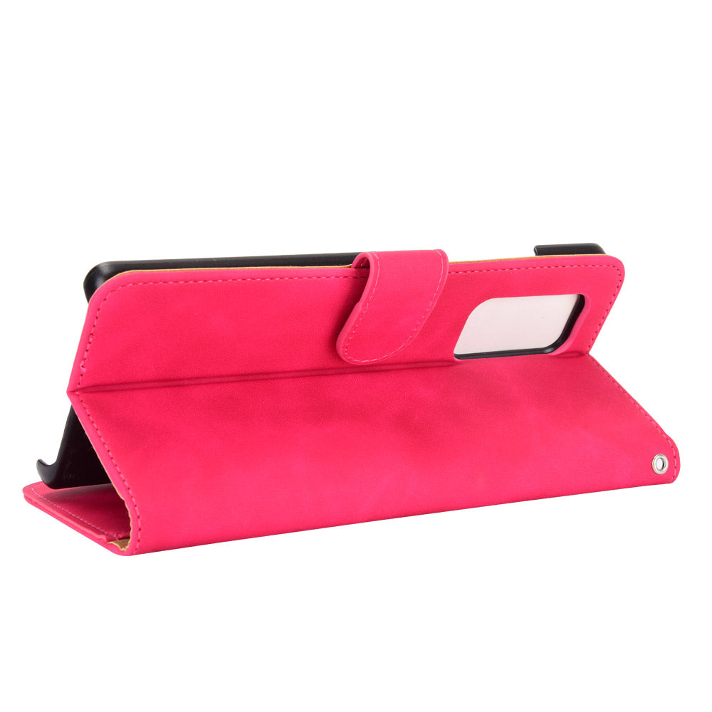 Skin-touch PU Leather Wallet Cell Phone Case for LG Wing 5G