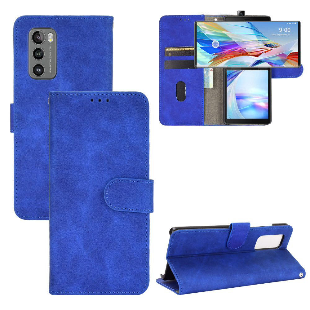Skin-touch PU Leather Wallet Cell Phone Case for LG Wing 5G