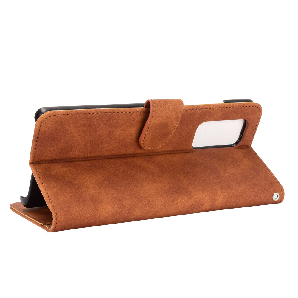 Skin-touch PU Leather Wallet Cell Phone Case for LG Wing 5G