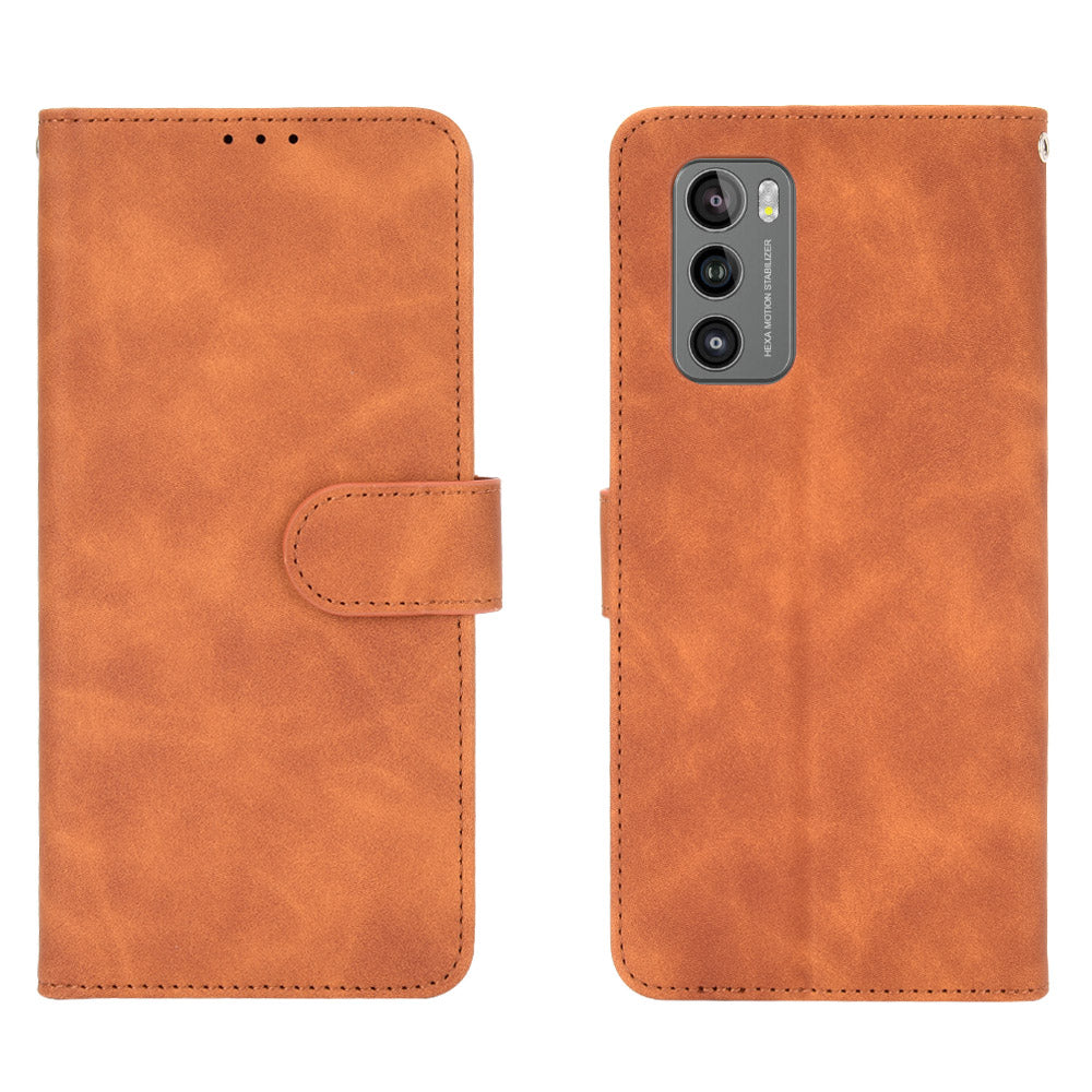 Skin-touch PU Leather Wallet Cell Phone Case for LG Wing 5G