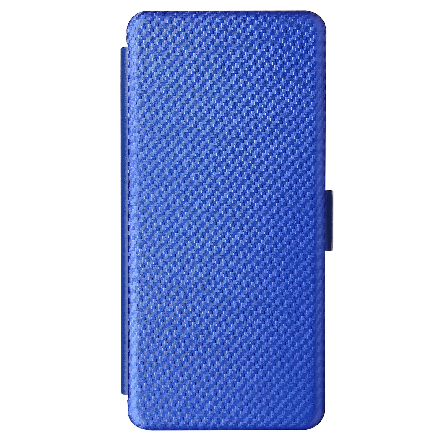 Carbon Fiber Skin Magnetic Phone Case with Buckle + Card Holder + Ring Strap for LG Wing 5G