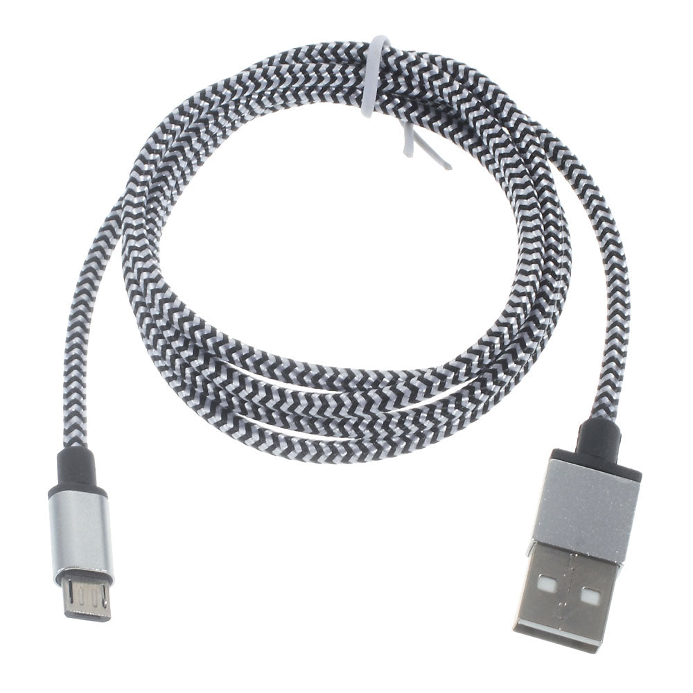 1M Woven Micro USB Data Sync Charge Cable for Samsung HTC LG Sony