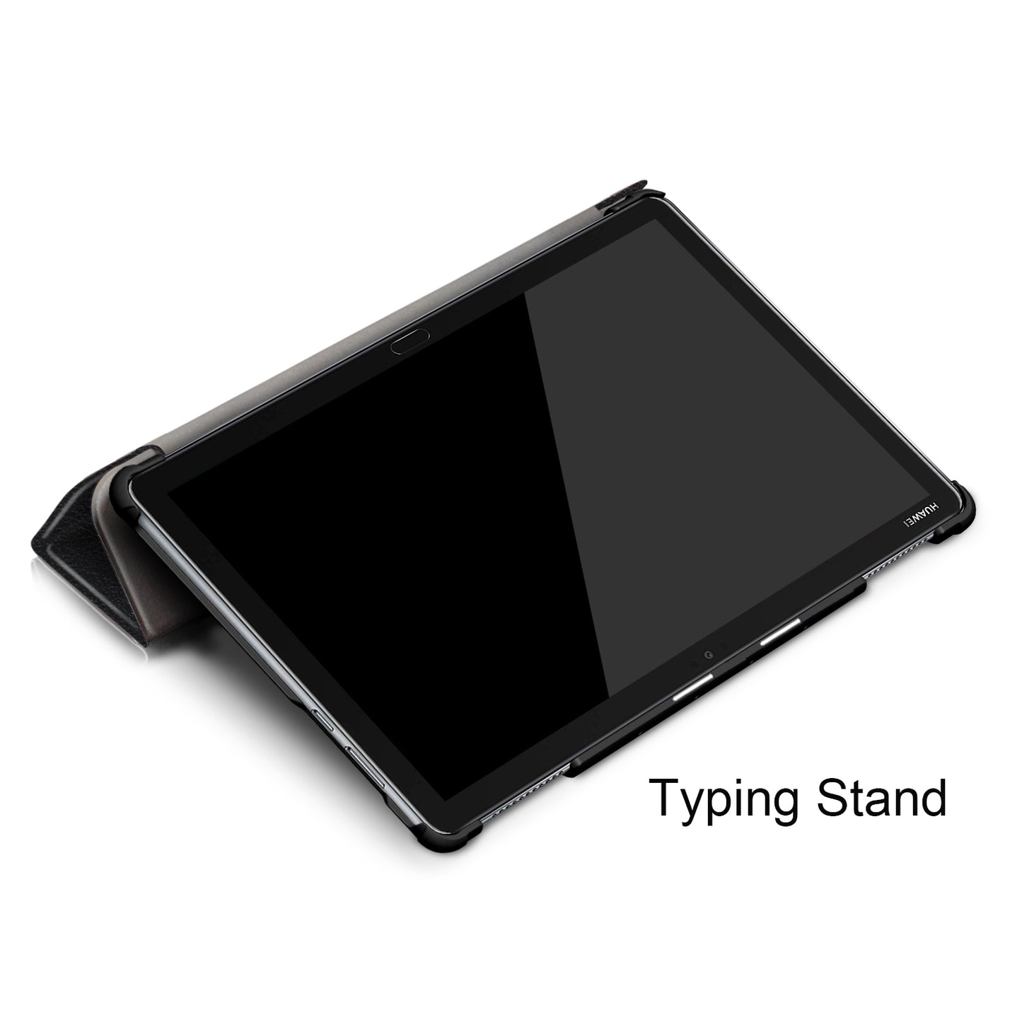 For Huawei Mediapad M5 Lite 10.1 Tri-fold Stand Auto-wake / sleep Smart Leather Case