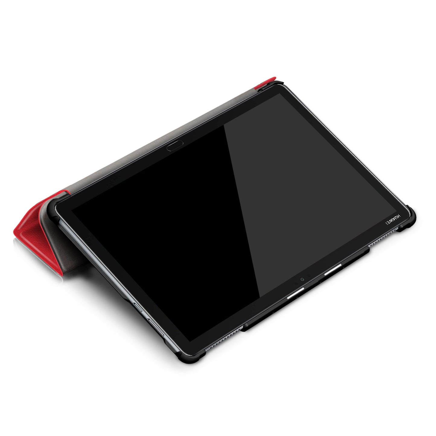 For Huawei Mediapad M5 Lite 10.1 Tri-fold Stand Auto-wake / sleep Smart Leather Case