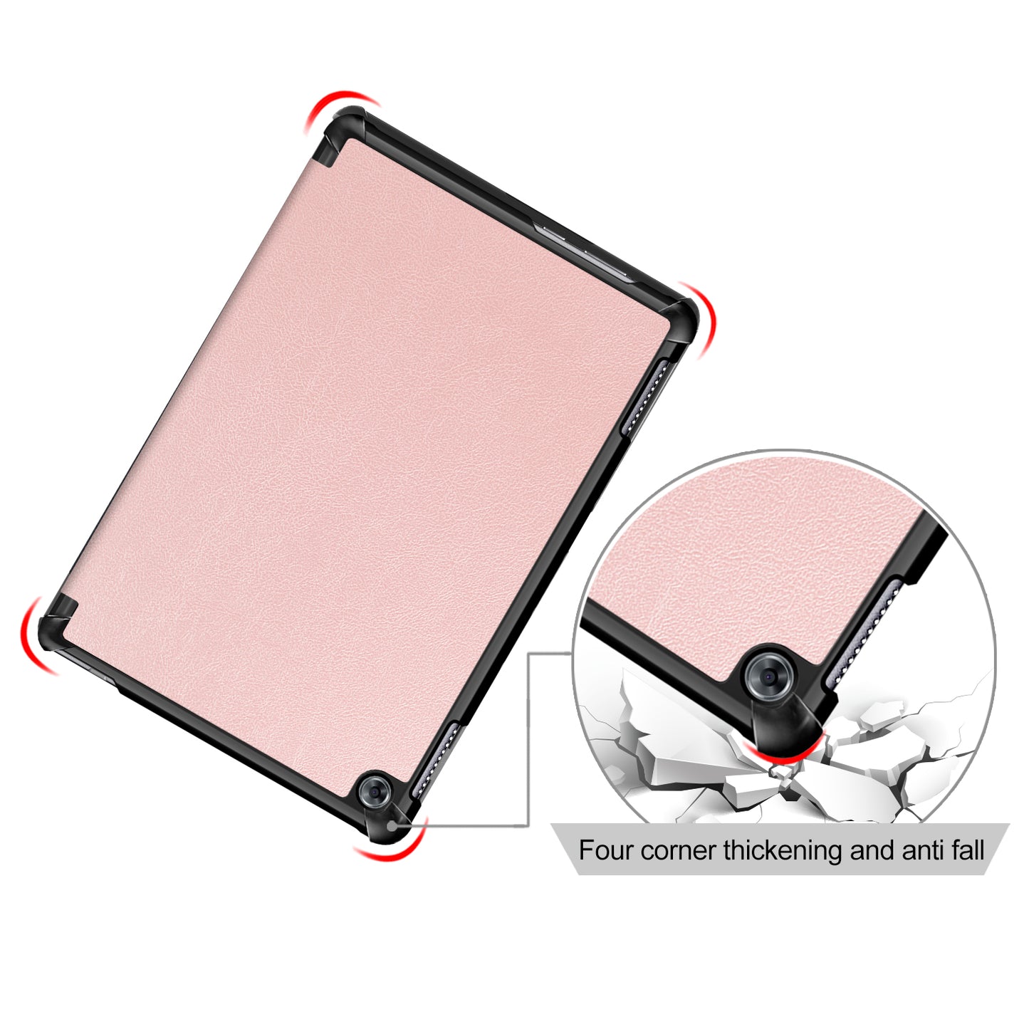 For Huawei Mediapad M5 Lite 10.1 Tri-fold Stand Auto-wake / sleep Smart Leather Case