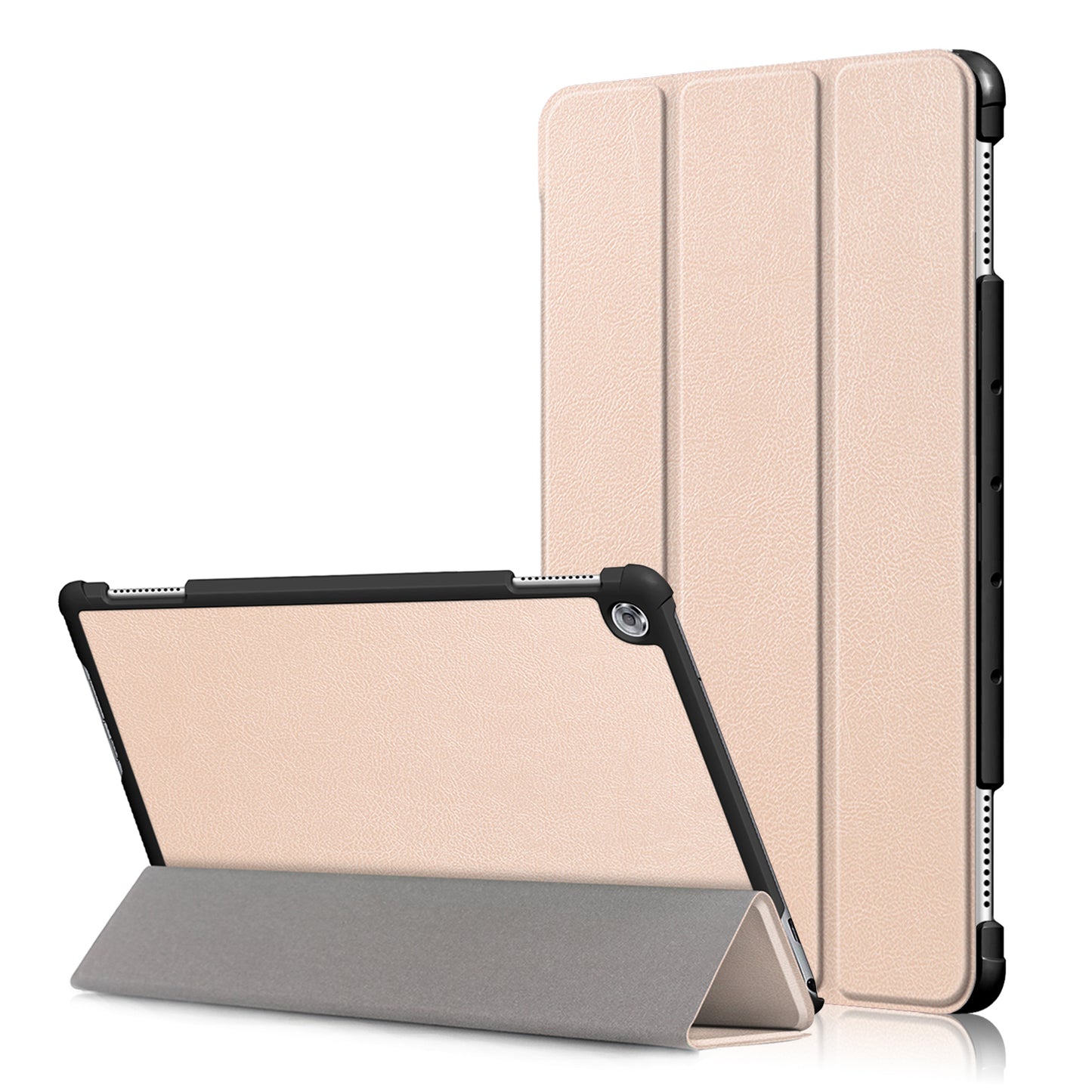 For Huawei Mediapad M5 Lite 10.1 Tri-fold Stand Auto-wake / sleep Smart Leather Case