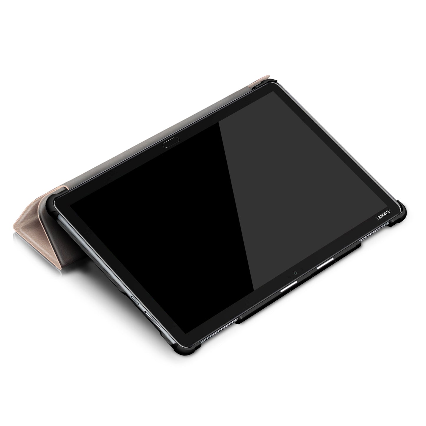 For Huawei Mediapad M5 Lite 10.1 Tri-fold Stand Auto-wake / sleep Smart Leather Case