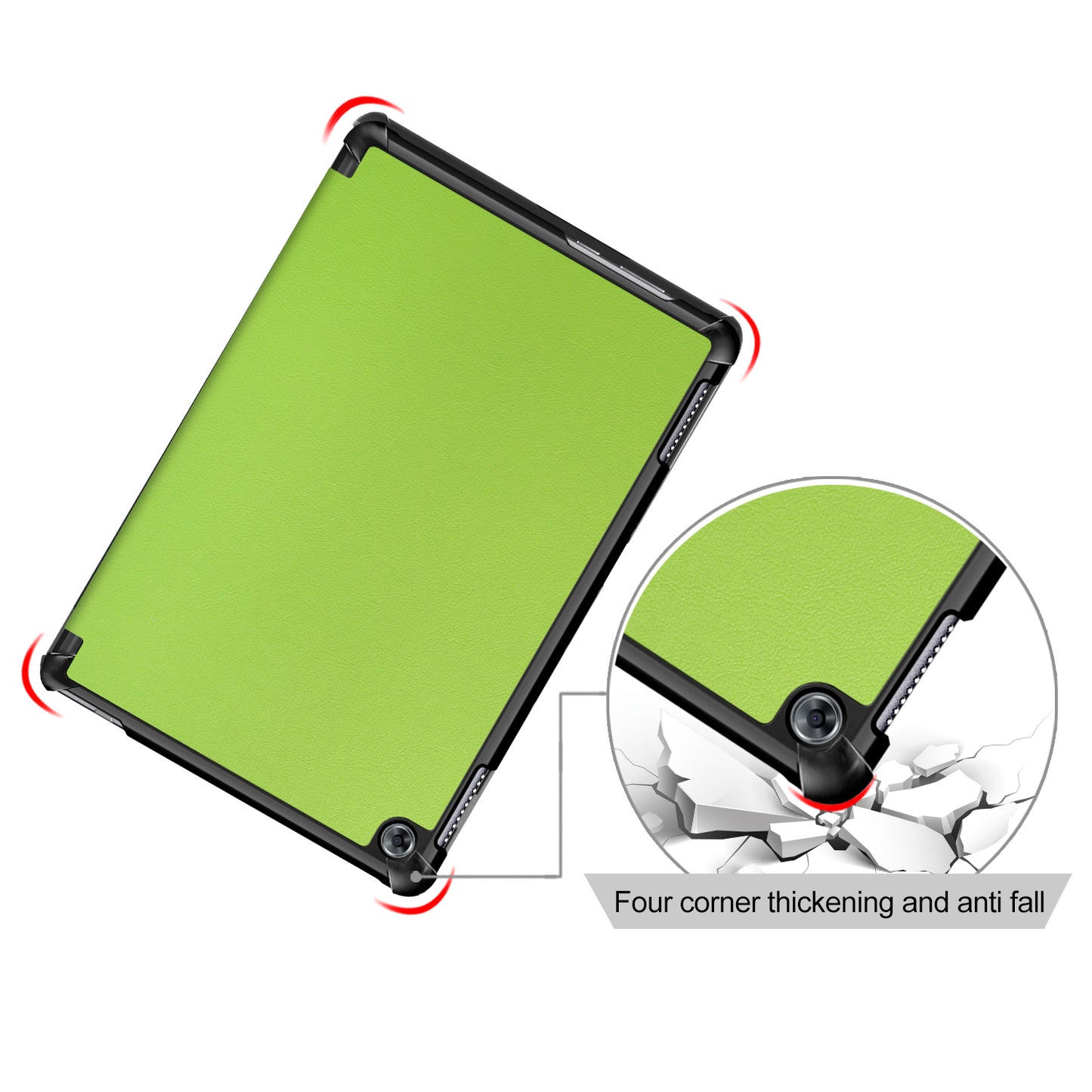 For Huawei Mediapad M5 Lite 10.1 Tri-fold Stand Auto-wake / sleep Smart Leather Case