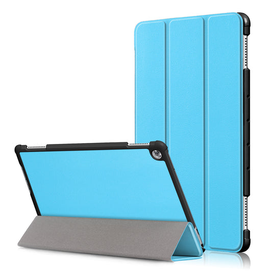 For Huawei Mediapad M5 Lite 10.1 Tri-fold Stand Auto-wake / sleep Smart Leather Case