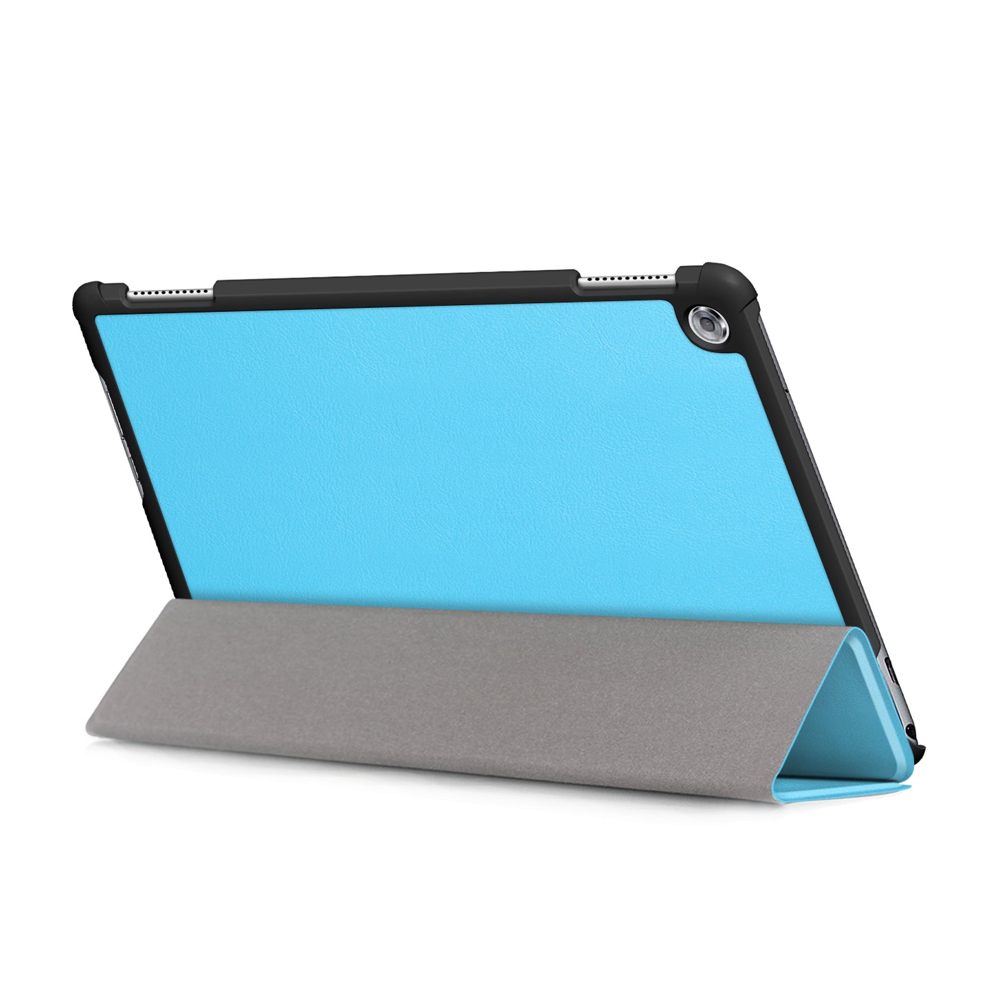 For Huawei Mediapad M5 Lite 10.1 Tri-fold Stand Auto-wake / sleep Smart Leather Case
