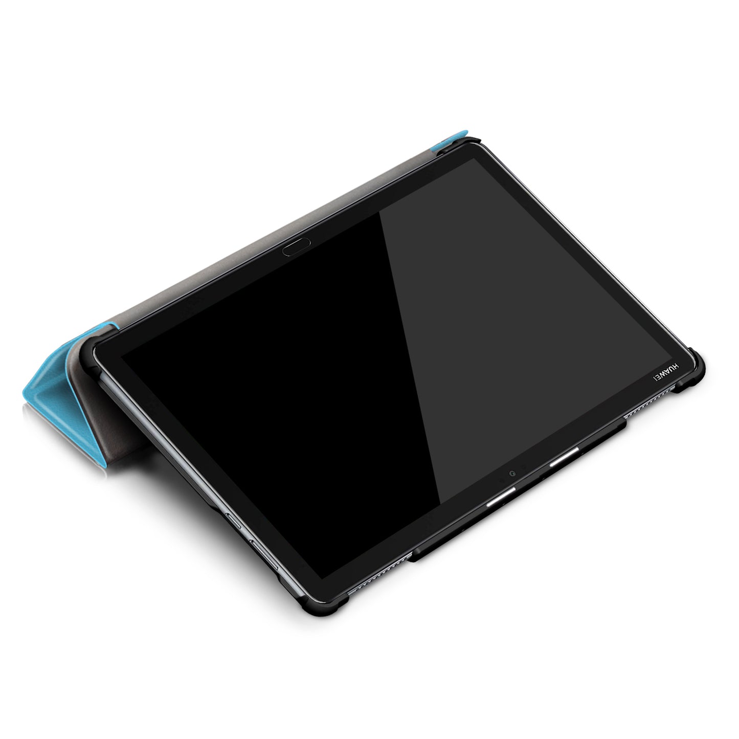 For Huawei Mediapad M5 Lite 10.1 Tri-fold Stand Auto-wake / sleep Smart Leather Case