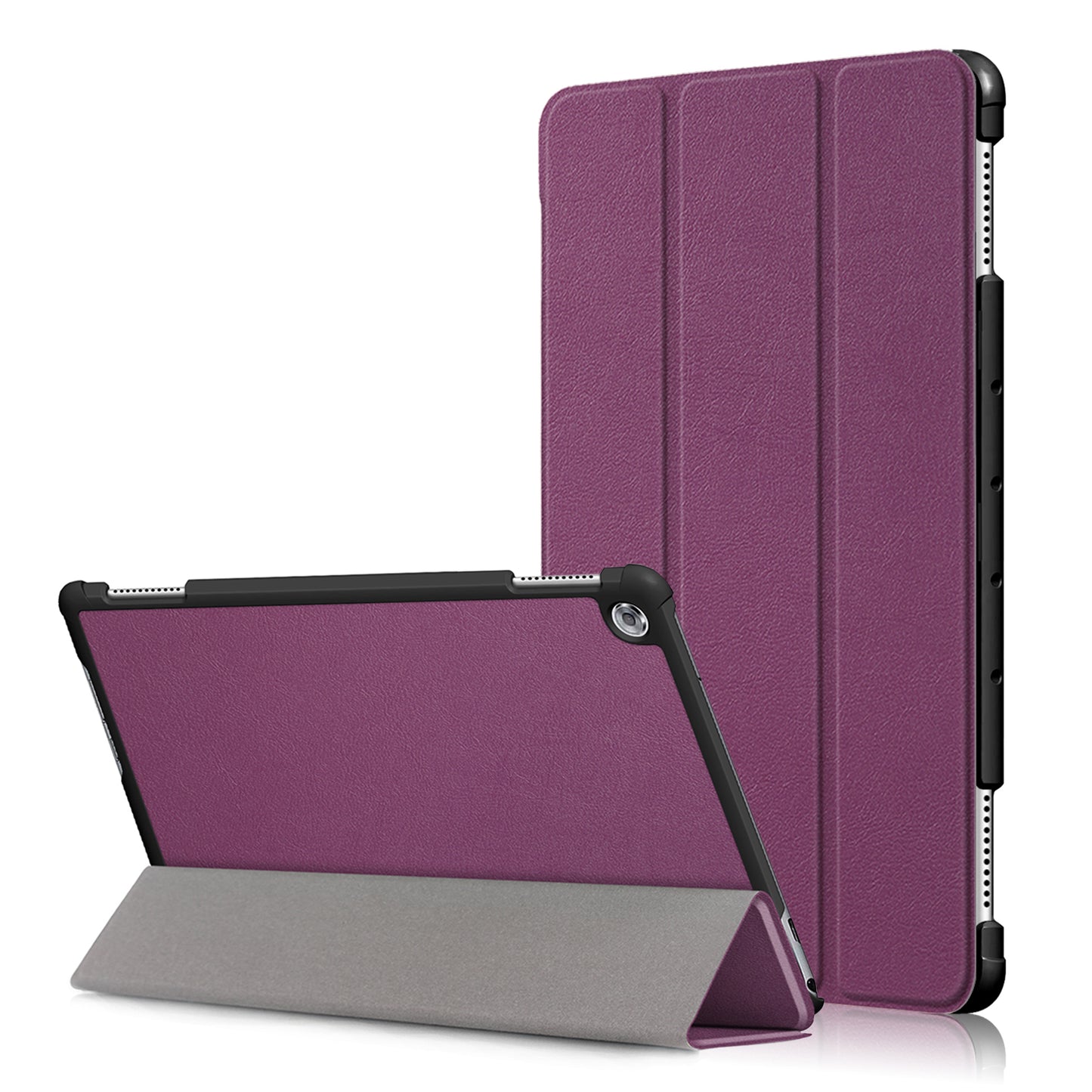 For Huawei Mediapad M5 Lite 10.1 Tri-fold Stand Auto-wake / sleep Smart Leather Case