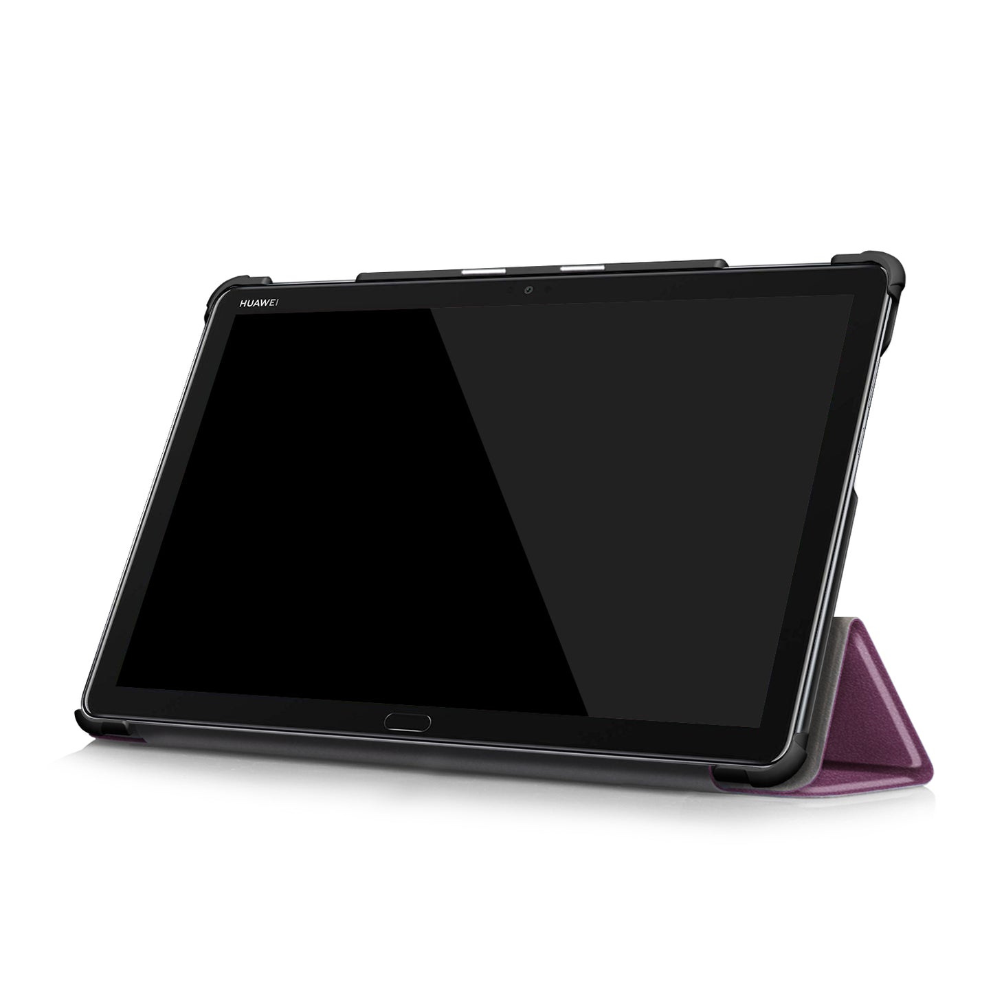 For Huawei Mediapad M5 Lite 10.1 Tri-fold Stand Auto-wake / sleep Smart Leather Case