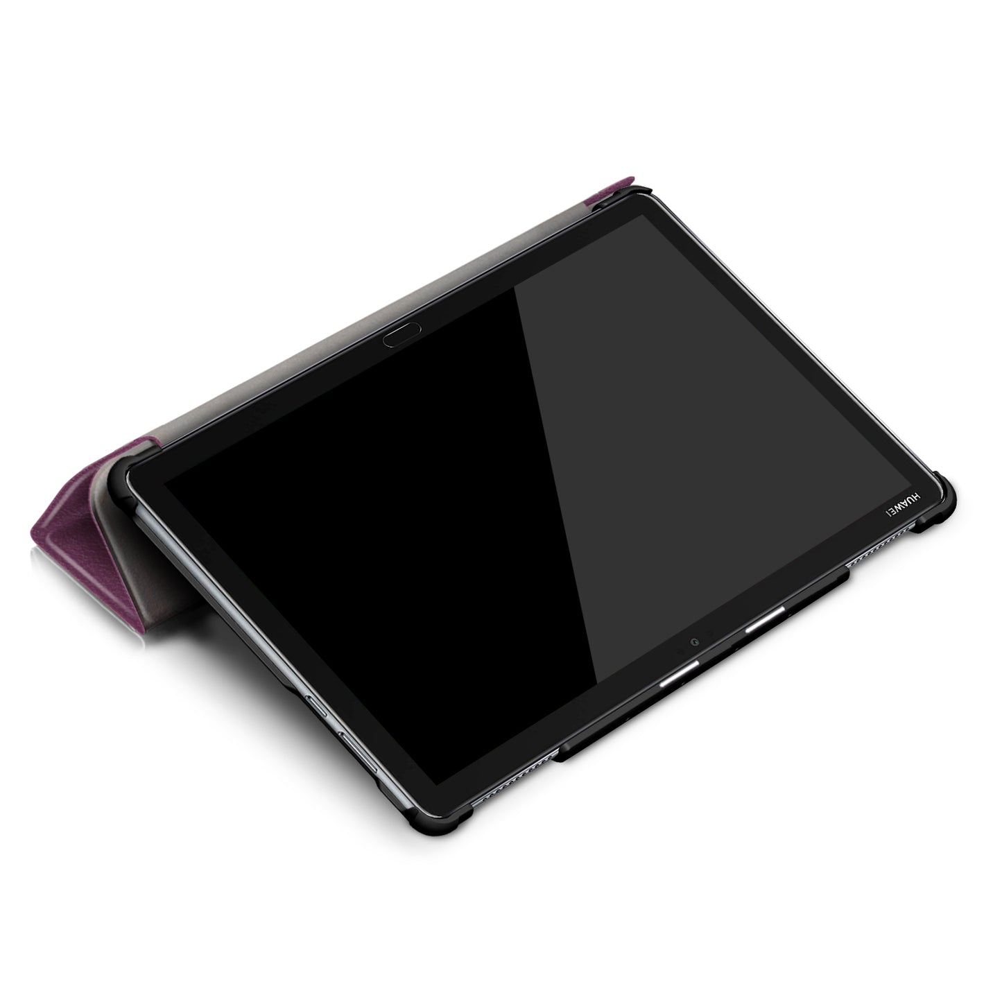 For Huawei Mediapad M5 Lite 10.1 Tri-fold Stand Auto-wake / sleep Smart Leather Case