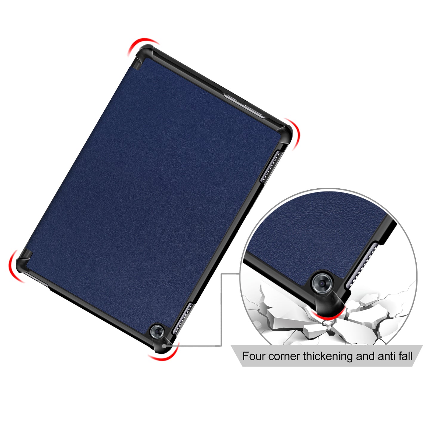 For Huawei Mediapad M5 Lite 10.1 Tri-fold Stand Auto-wake / sleep Smart Leather Case